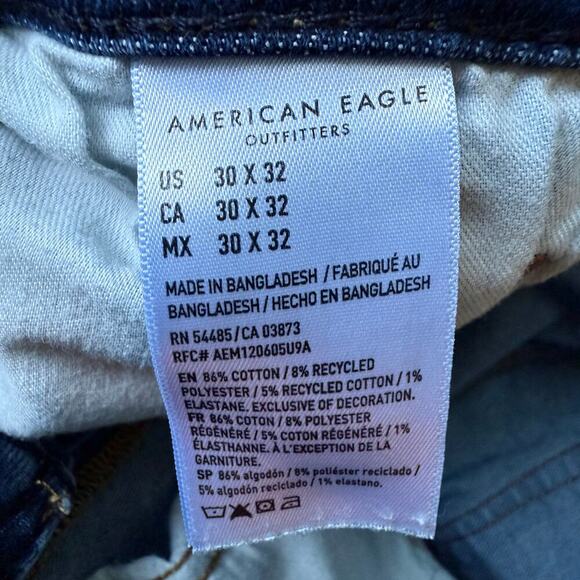 American Eagle Airflex Jeans Men’s 30x30 Slim Straight Dark Wash Stretch Casual - Picture 7 of 9